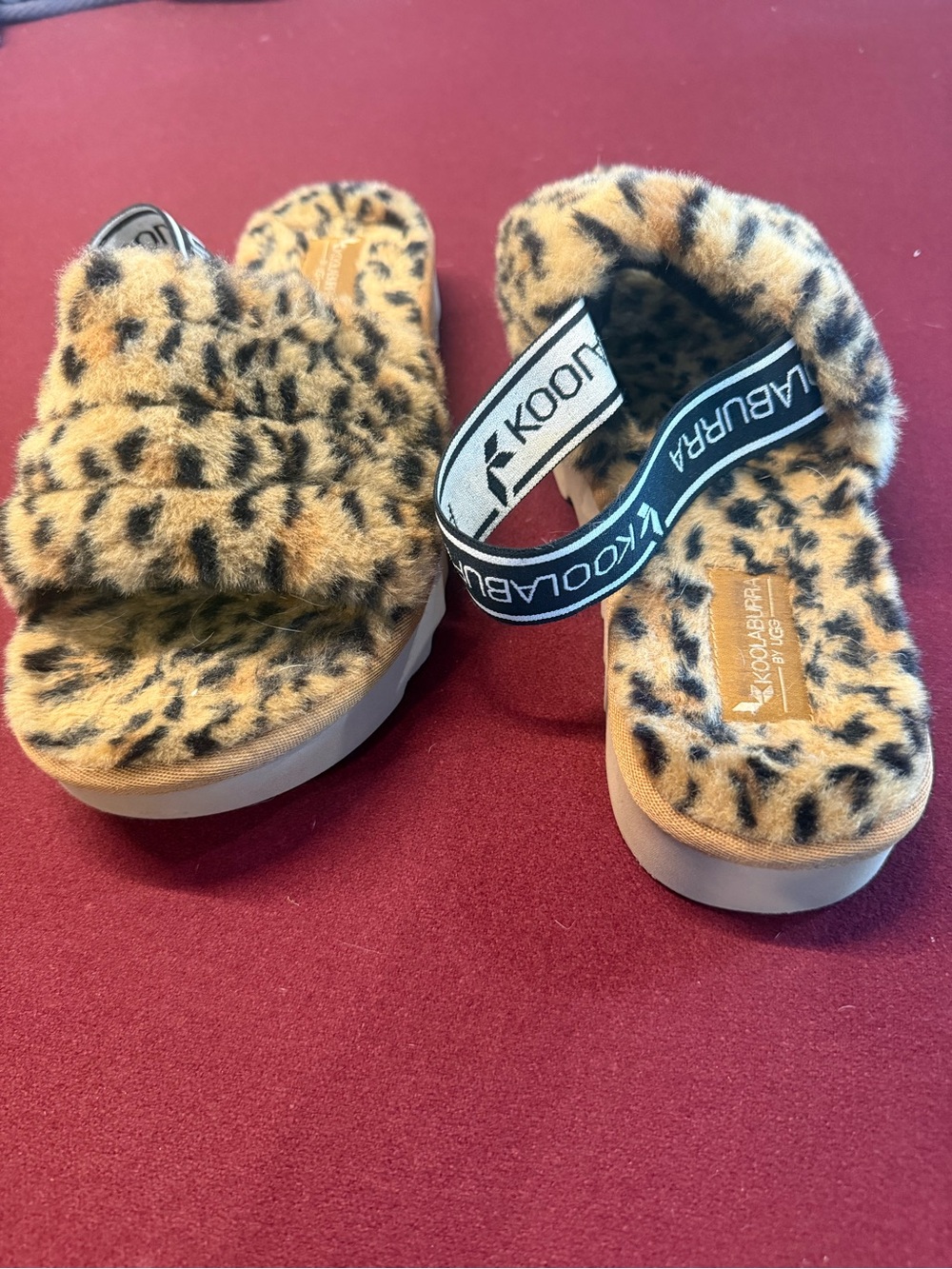 Koolaburra Leopard Faux-Fur Slide Sandals - Tan & Black